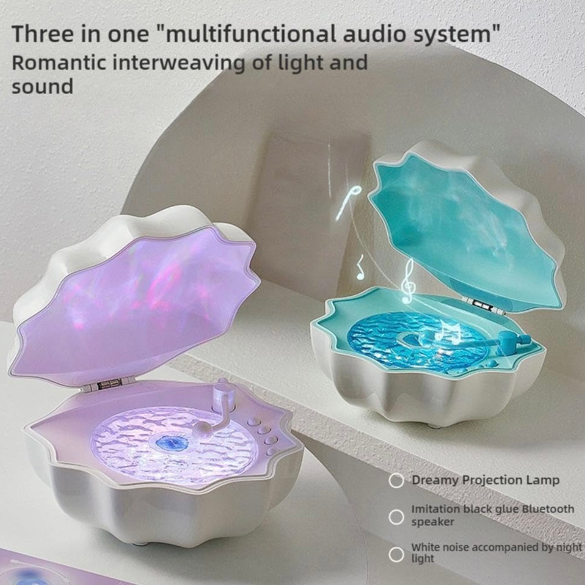 Noctra Shell™ Ocean Wave Projector Speaker